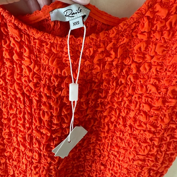 RAILS Julie Orange Popcorn Bodycon Mini Dress XXS NWT Stretchy T-Shirt Style - Picture 9 of 11